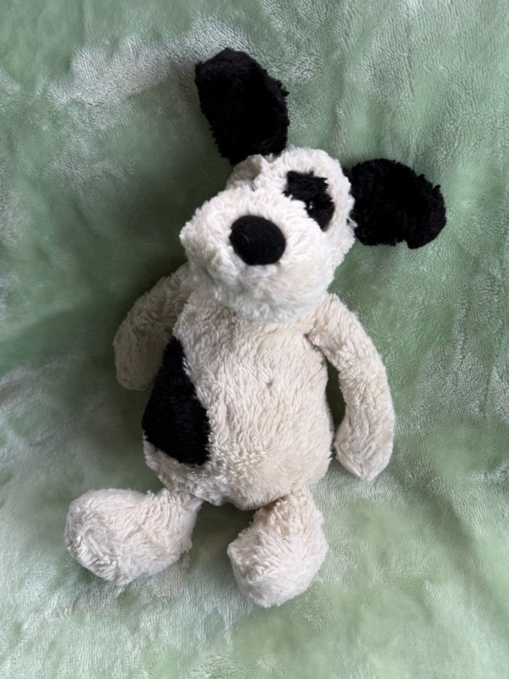 Jellycat Black and Cream Plush Dog Stuffed Animal